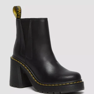 SPENCE Leather Flared Heel Chelsea Boots