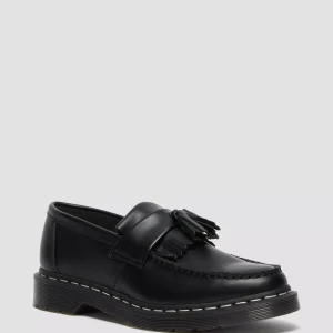 Adrian White Stitch Smooth Leather Loafers