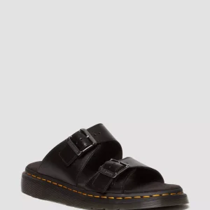 Josef Analine Leather Buckle Slide Sandals