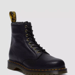 1460 Faux Fur Lined Grizzly Leather Lace Up Boots