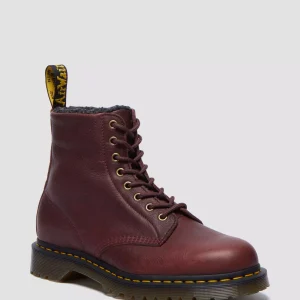 1460 Faux Fur Lined Grizzly Leather Lace Up Boots