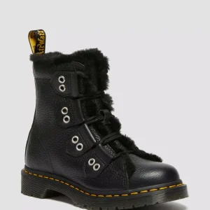1460 Faux Fur Lined Leather Lace Up Boots