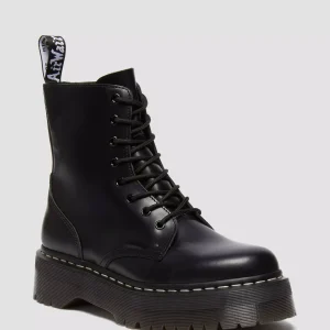 Jadon White Stitch Smooth Leather Platform Boots