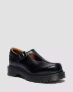 Rejena Mary Jane Croc Emboss Leather Shoes