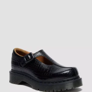 Rejena Mary Jane Croc Emboss Leather Shoes