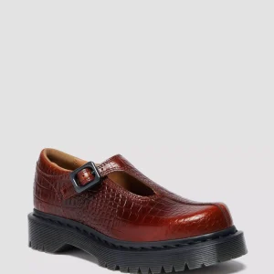 Rejena Mary Jane Croc Emboss Leather Shoes