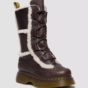 Buzz Lace Up Faux Fur Lined Grizzly Leather Lace Up Boots