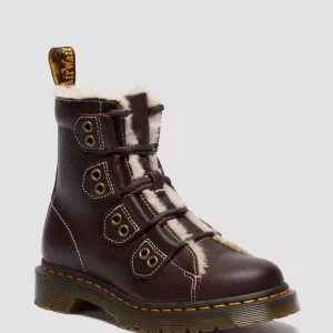 1460 Faux Fur Lined Lace-to-toe Leather Boots