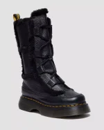 Buzz Lace Up Faux Fur Lined Milled Nappa Leather Lace Up Boots