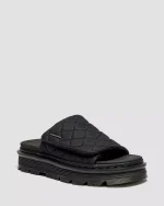 Zebzag Slides Quilted Canvas Strap Platform Slides