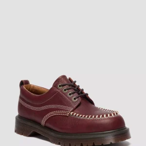 Lowell Wild Grain Leather Lace Up Moc Toe Shoes