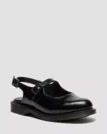 Madaline Mary Jane Smooth Leather Sling Back Shoes