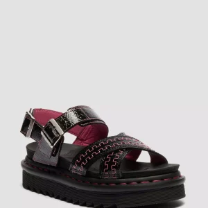 Voss II Distressed Patent Leather Sandals