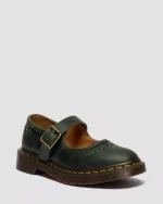 Mary Jane Flower Crazy Horse Leather Shoes