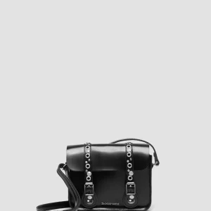 7 Inch Satchel Studded Kiev Leather Crossbody Bag