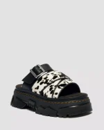 Mattison Slide Dalmatian Hair On Leather Sandals