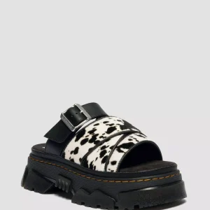 Mattison Slide Dalmatian Hair On Leather Sandals