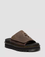 Zebzag Flower Slides Crazy Horse Leather Strap Platform Sandals