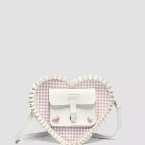 HEART BACKPACK Frilled Gingham Leather Bag