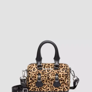 MINI TOP HANDLE BAG Hair On Leopard Print Bag
