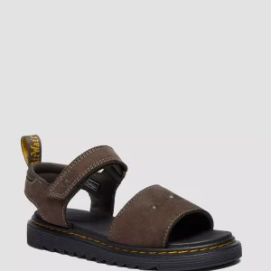 Youth Marlowe Flower Debossed Nubuck Strap Sandals