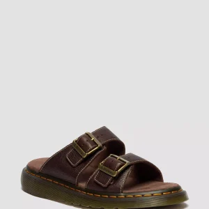 Josef Grizzly Leather Slide Sandals